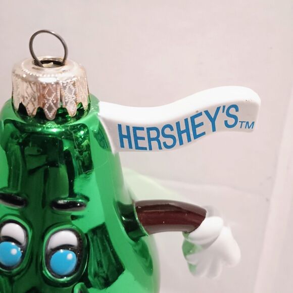 Vintage Hersheys Green Chocolate Kiss Christmas Ornament-1998-Plastic-Waving - Picture 6 of 7